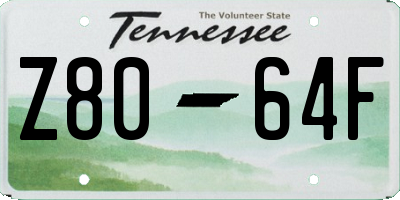 TN license plate Z8064F