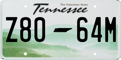 TN license plate Z8064M