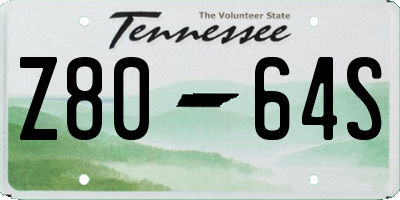TN license plate Z8064S