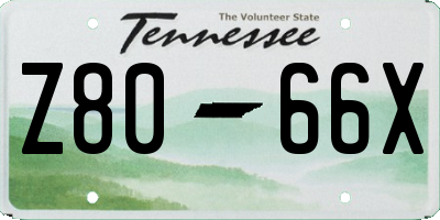 TN license plate Z8066X