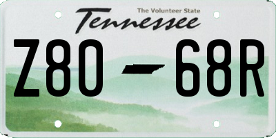 TN license plate Z8068R