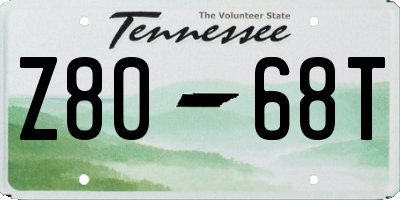 TN license plate Z8068T