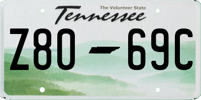 TN license plate Z8069C