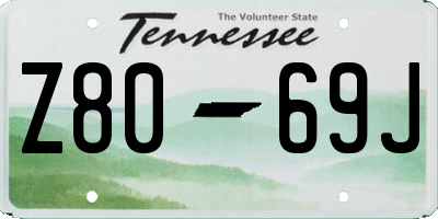 TN license plate Z8069J