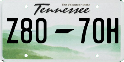 TN license plate Z8070H