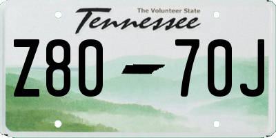 TN license plate Z8070J