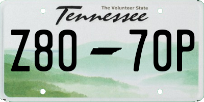 TN license plate Z8070P