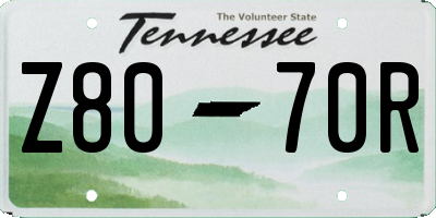 TN license plate Z8070R