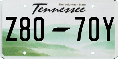 TN license plate Z8070Y