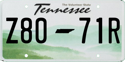 TN license plate Z8071R