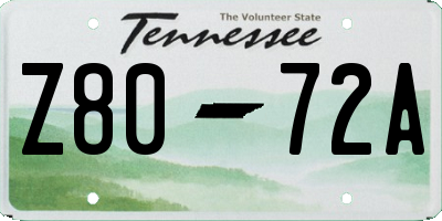 TN license plate Z8072A