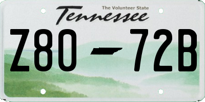 TN license plate Z8072B