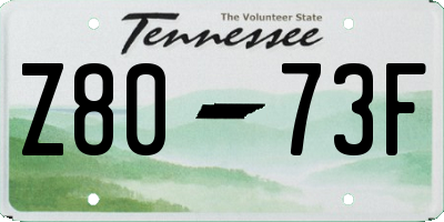TN license plate Z8073F