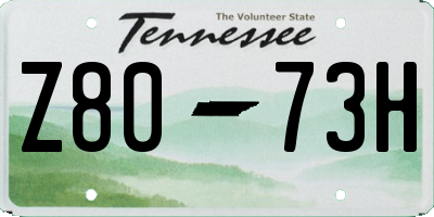 TN license plate Z8073H