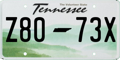 TN license plate Z8073X