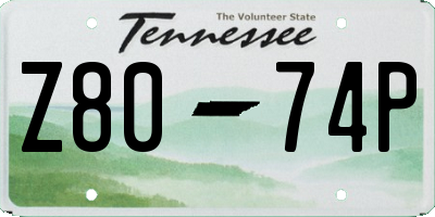TN license plate Z8074P