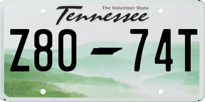 TN license plate Z8074T