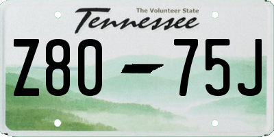 TN license plate Z8075J