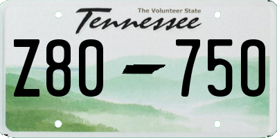 TN license plate Z8075O