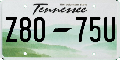 TN license plate Z8075U