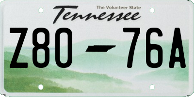TN license plate Z8076A