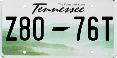 TN license plate Z8076T