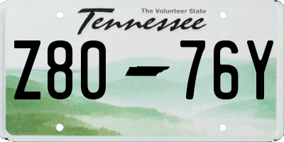 TN license plate Z8076Y