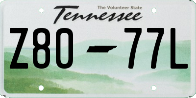 TN license plate Z8077L