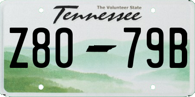 TN license plate Z8079B