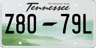 TN license plate Z8079L