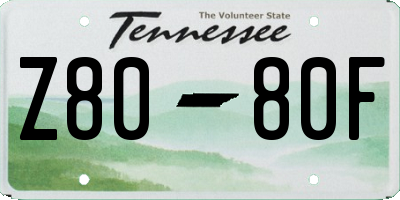 TN license plate Z8080F