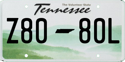 TN license plate Z8080L