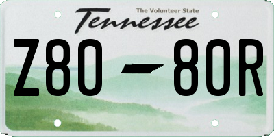TN license plate Z8080R