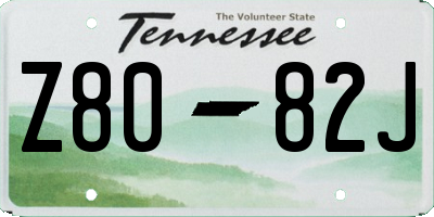 TN license plate Z8082J