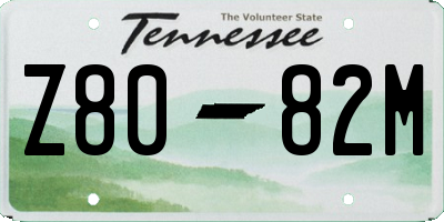 TN license plate Z8082M