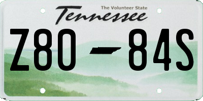 TN license plate Z8084S