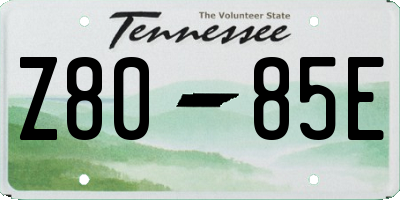 TN license plate Z8085E