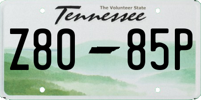 TN license plate Z8085P
