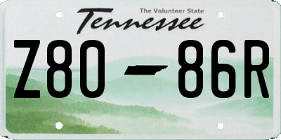 TN license plate Z8086R