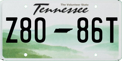 TN license plate Z8086T