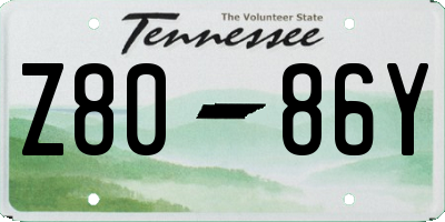 TN license plate Z8086Y