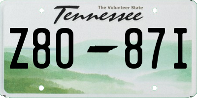 TN license plate Z8087I