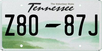TN license plate Z8087J