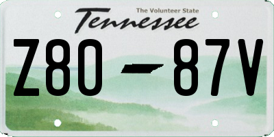TN license plate Z8087V