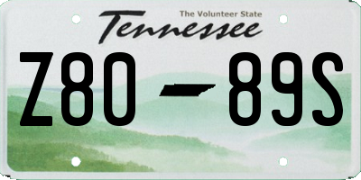 TN license plate Z8089S