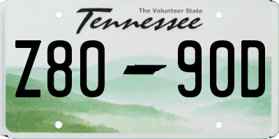 TN license plate Z8090D
