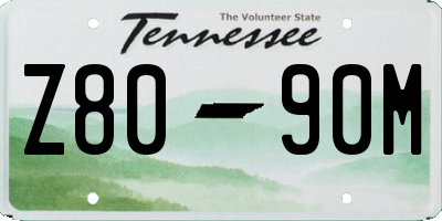 TN license plate Z8090M