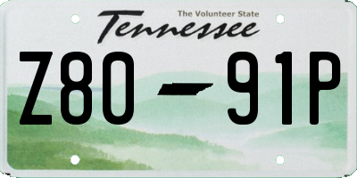 TN license plate Z8091P