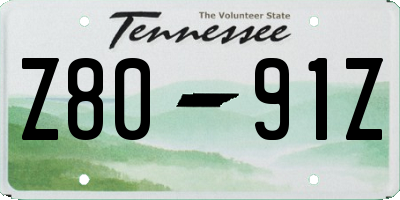 TN license plate Z8091Z