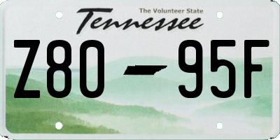 TN license plate Z8095F
